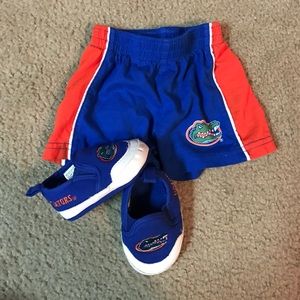 Florida Gators baby shorts/shoes set 0-3mo